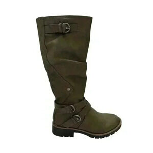 Sun + Stone Womens Brinley Faux Leather Tall Knee-High Boots Shoes 5.5M Charcoal